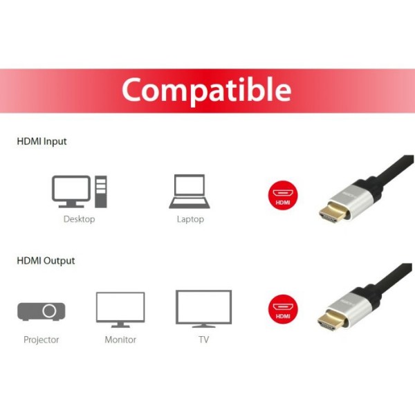Equip HDMI 2.1 Ultra High Speed kabel, 2m